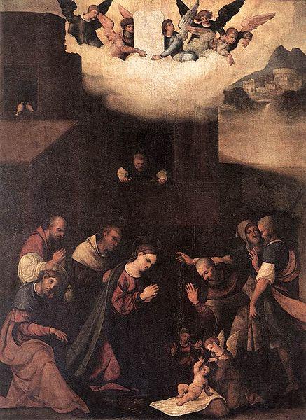 Ludovico Mazzolino The Adoration of the Shepherds Norge oil painting art